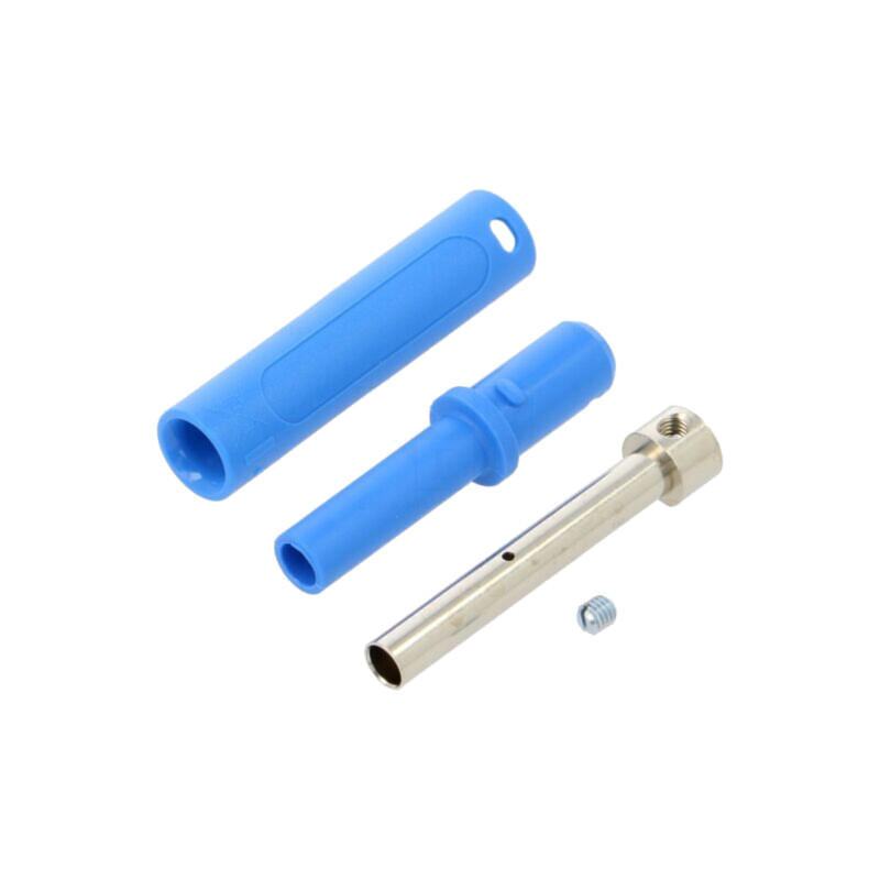 Conector: banană 4mm; soclu; 32A; 1kV; L: 65mm; albastră; înşurubare