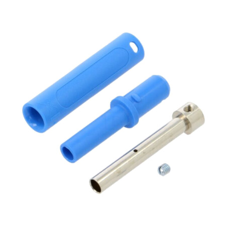 Conector: banană 4mm; soclu; 32A; 1kV; L: 65mm; albastră; înşurubare