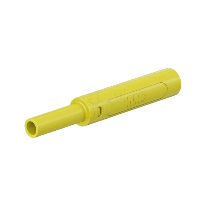 Conector: banană 4mm; soclu; 32A; 1kV; L: 65mm; galbenă; înşurubare