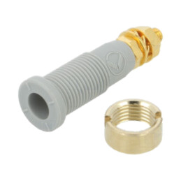 Conector: banană 2mm; soclu; 10A; 1kV; 31mm; gri; Placare: aurit