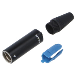 Conector: XLR mini; mufă; tată; 5A; 500V; PIN: 3; drept; pe cablu