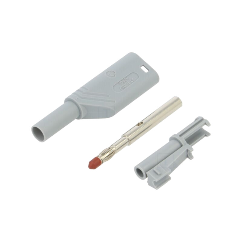 Conector: banană 4mm; mufă; 24A; 1kVDC; gri; 0,5÷2,5mm2; 3mΩ