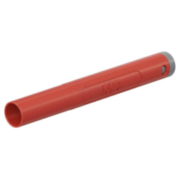 Conector: banană 4mm; mufă; 32A; 1kV; roşie; cu izolaţie; 2,5mm2
