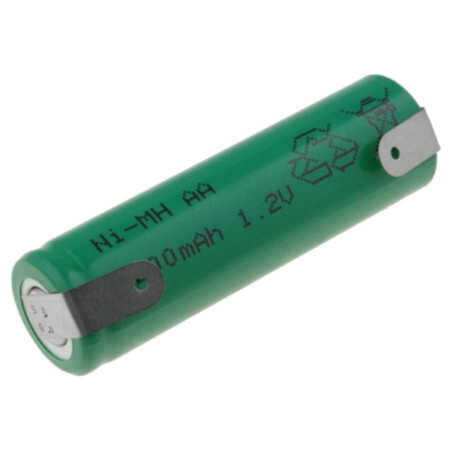 Acumul: Ni-MH; AA; 1,2V; 2200mAh; urechi pentru lipire