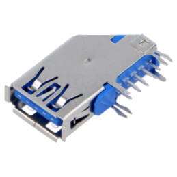 Conector: USB A; soclu; pentru PCB; THT; PIN: 9; USB 3.0; aurit