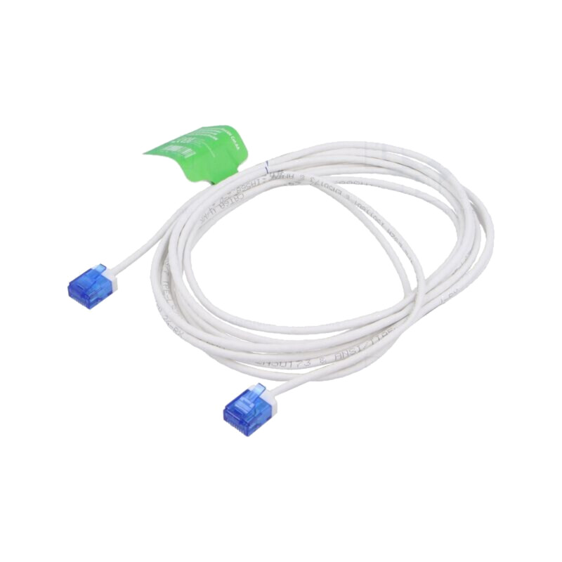 Patch cord; RJ45 mufă,din ambele părţi; U/UTP; 6a; litat; Cu; alb