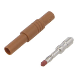 Conector: banană 4mm; mufă; 24A; 1kVDC; maro; cu izolaţie; 3mΩ