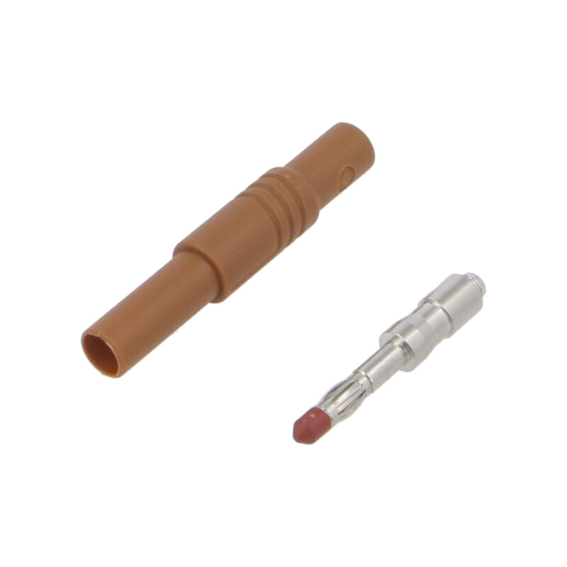 Conector: banană 4mm; mufă; 24A; 1kVDC; maro; cu izolaţie; 3mΩ Conector: banană 4mm; mufă; 24A; 1kVDC; maro; cu izolaţie; 3mΩ