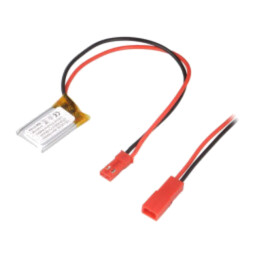 Acumul: Li-Po; 3,7V; 85mAh; cabluri,contector JST SYR-02T