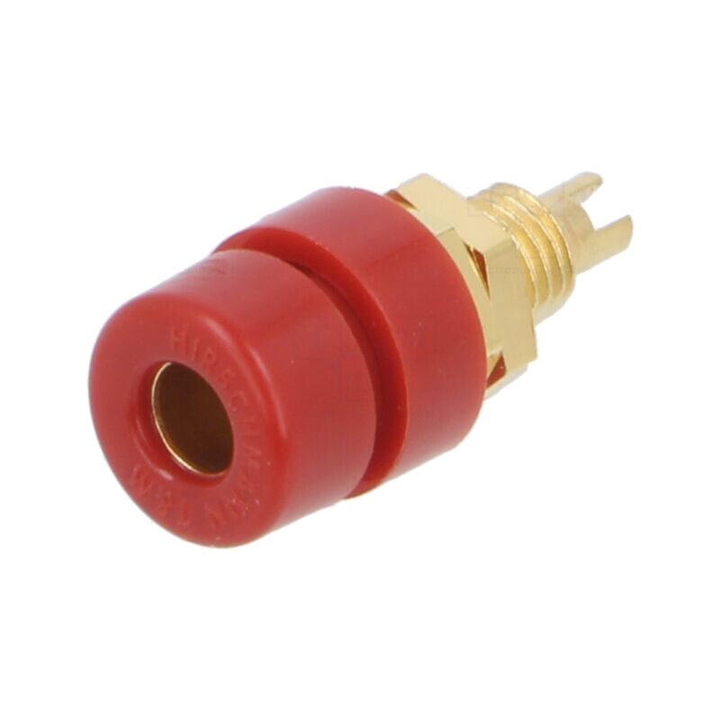 Conector: banană 4mm; soclu; 32A; 30VAC; 60VDC; roşie; aurit