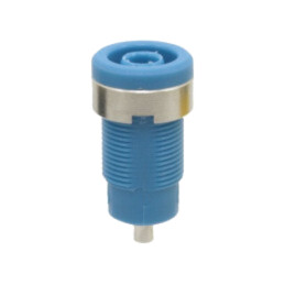 Conector: banană 4mm; soclu; 25A; albastră; nichelat; lipite; 12mm