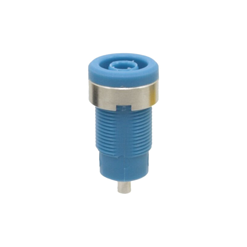 Conector: banană 4mm; soclu; 25A; albastră; nichelat; lipite; 12mm