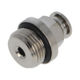 Racord push-in; simplu; -0,99÷20bar; alamă nichelată; Filet: 3/8"