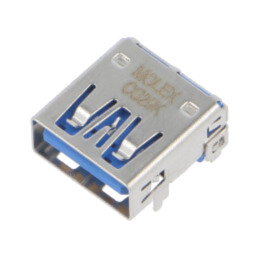 Conector: USB A; soclu; pentru PCB; THT; PIN: 9; în unghi 90°; aurit