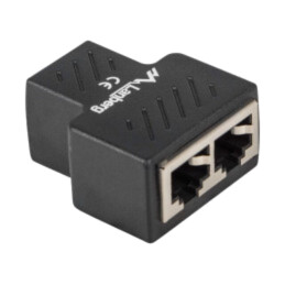 Splitter; neagră; RJ45 soclu x2,RJ45 mufă x1; Ecranare: ecranat