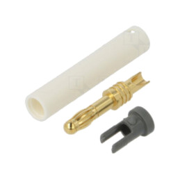 Conector: banană 4mm; mufă; 32A; 30VAC; 60VDC; albă; neizolat; aurit