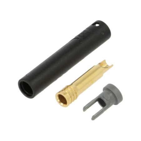 Conector: banană 4mm; soclu; 32A; 30VAC; 60VDC; L: 43,5mm; neagră
