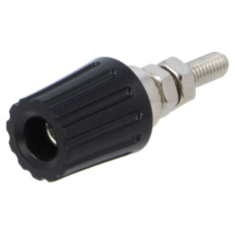 Conector: banană 4mm; soclu; 35A; 30VAC; 60VDC; neagră; nichelat