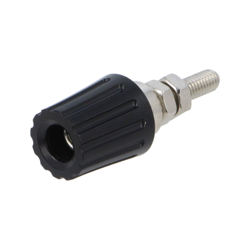 Conector: banană 4mm; soclu; 35A; 30VAC; 60VDC; neagră; nichelat