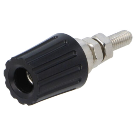 Conector: banană 4mm; soclu; 35A; 30VAC; 60VDC; neagră; nichelat