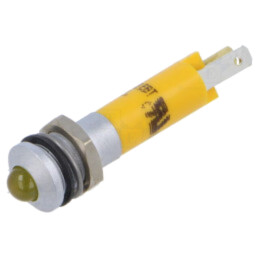 Lampă de control: LED; convex; galbenă; 24VDC; Ø8mm; IP67; ØLED: 5mm