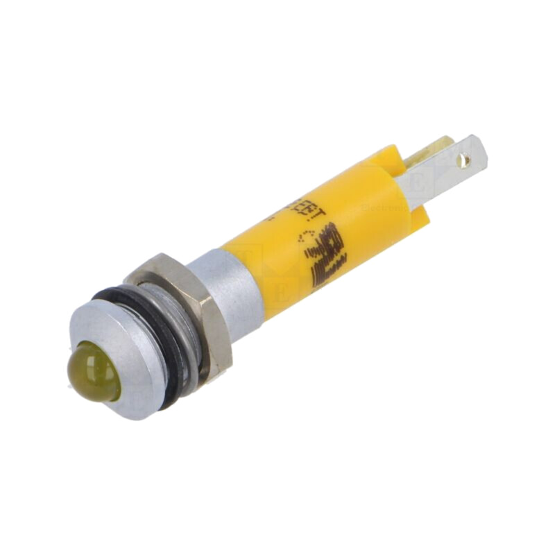 Lampă de control: LED; convex; galbenă; 24VDC; Ø8mm; IP67; ØLED: 5mm