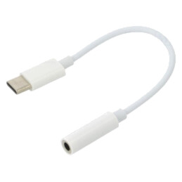 Cablu; Jack 3,5mm soclu,USB C mufă; 0,15m; albă
