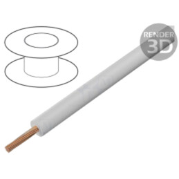 Cablu; litat; Cu; 1mm2; PVC; alb; 1000V; 100m; Clasa: 6; 1x1mm2