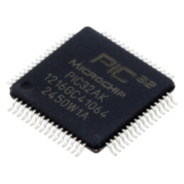 IC: microcontroler PIC; 128kB; 200MHz; 3÷3,6VDC; SMD; TQFP64; tavă