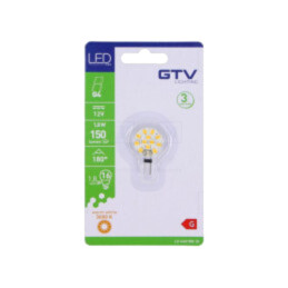 Lampă LED; alb cald; G4; 12VDC; 150lm; 1,8W; 180°; 3000K