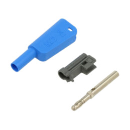 Conector: banană 4mm; 32A; 1kV; albastră; nichelat; lipite