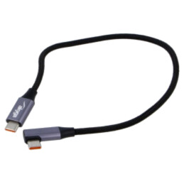 Cablu; USB 2.0; USB C mufă,USB C mufă în unghi; nichelat; 0,3m