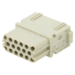 Conector: HDC; inserturi de contact; mamă; MIXO; PIN: 17; 10A; 250V