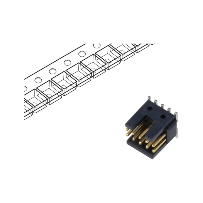 Conector: şiruri pini; soclu; tată; PIN: 10; verticală; SMT; 1,27mm