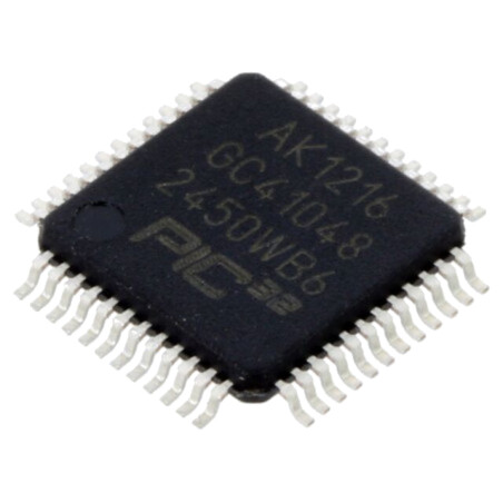 IC: microcontroler PIC; 128kB; 200MHz; 3÷3,6VDC; SMD; TQFP48; tavă