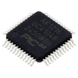 IC: microcontroler PIC; 128kB; 200MHz; 3÷3,6VDC; SMD; TQFP48; tavă