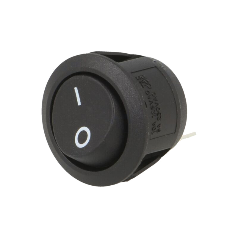 ROCKER; SPST; Poz: 2; ON-OFF; 10A/28VDC; neagră; fără; RA; UL94V-2 ROCKER; SPST; Poz: 2; ON-OFF; 10A/28VDC; neagră; fără; RA; UL94V-2