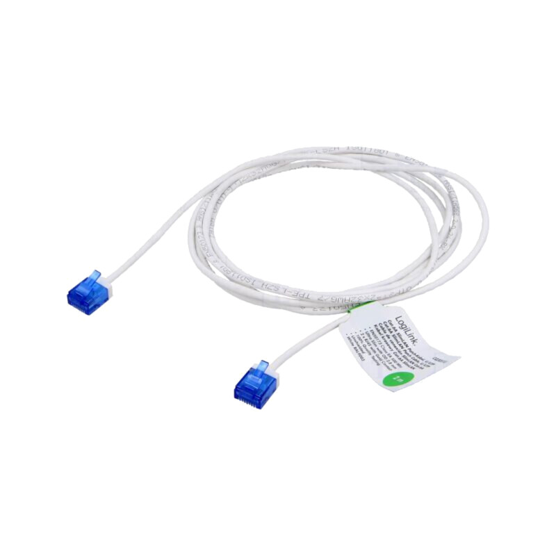 Patch cord; RJ45 mufă,din ambele părţi; U/UTP; 6a; litat; Cu; alb Patch cord; RJ45 mufă,din ambele părţi; U/UTP; 6a; litat; Cu; alb