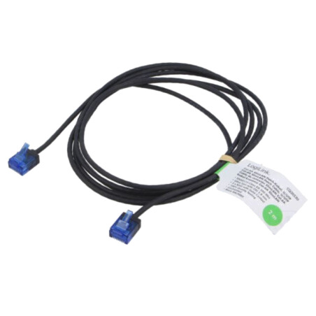 Patch cord; RJ45 mufă,din ambele părţi; U/UTP; 6a; litat; Cu; 2m