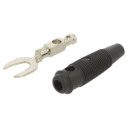 Conector: tip furcă; mufă; 60VDC; neagră; Lung.tot: 59mm; 2,5mm2