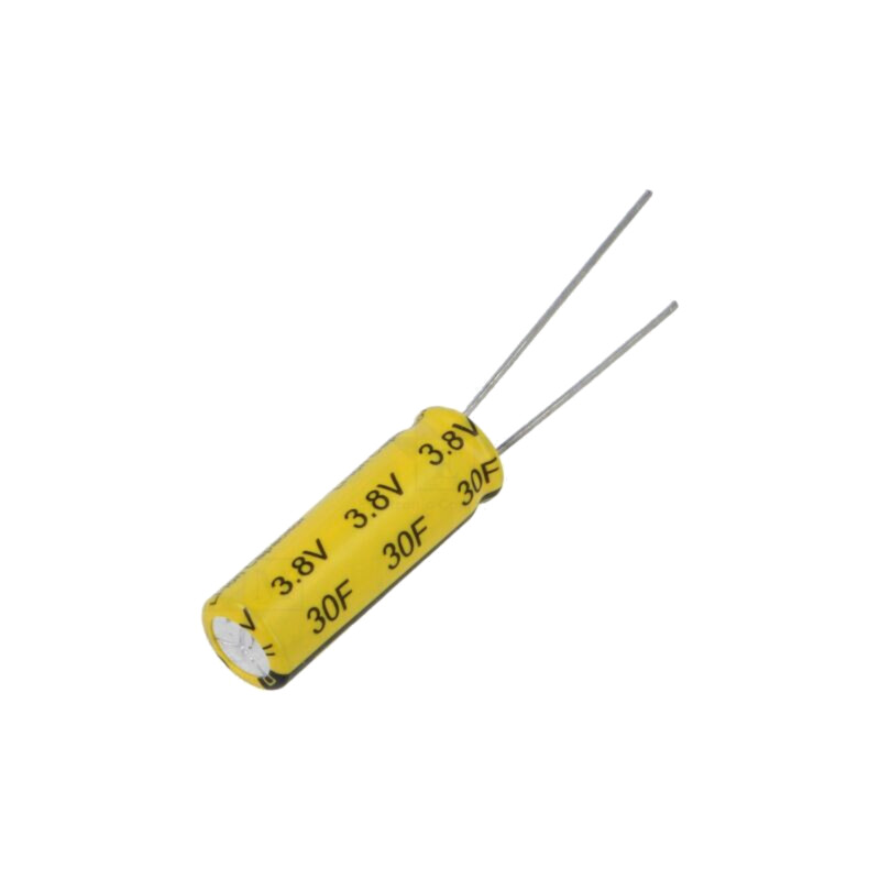 Supercondensator; THT; 30F; 2,5÷3,8VDC; ±20%; Ø8x25mm; 3,4A