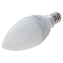 Lampă LED; alb neutru; E14; 220/240VAC; 470lm; P: 4,5W; 180°; 4000K