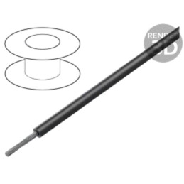 Cablu; litat; Cu; 16AWG; PPO; negru; 600V; 30m; CPR: fără clasificare
