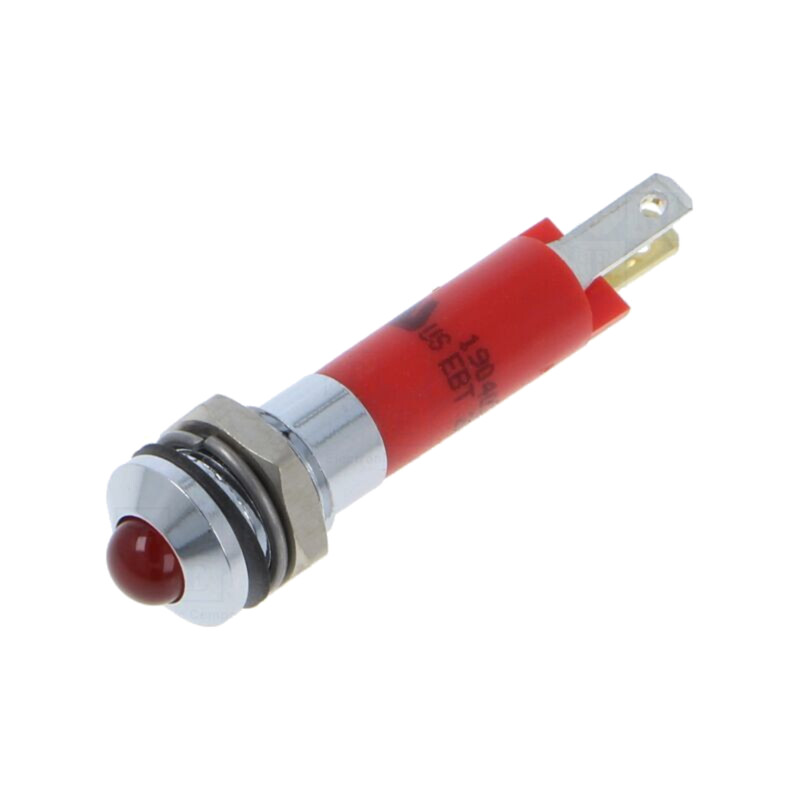 Lampă de control: LED; convex; roşie; 24VDC; Ø8mm; metal