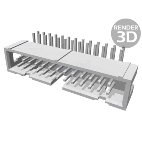 Conector: IDC; soclu; tată; PIN: 26; în unghi 90°; THT; 2,54mm; 2x13