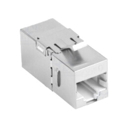 Cuplor RJ45; argintie; Cat: 6; RJ45 soclu,din ambele părţi; 8p8c