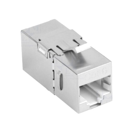 Cuplor RJ45; argintie; Cat: 6; RJ45 soclu,din ambele părţi; 8p8c