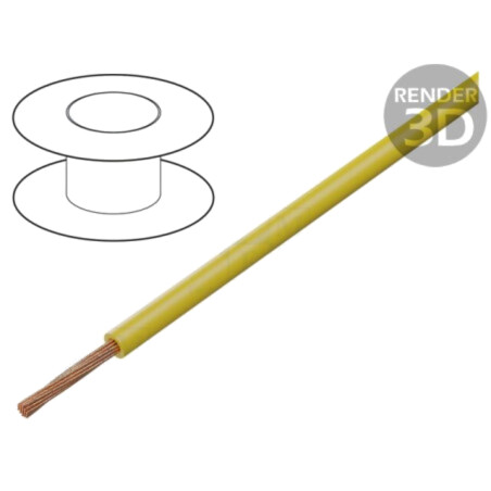 Cablu; FLRYW-B; 1x1,5mm2; litat; Cu; PVC; galben; 60V; Clasa: 5