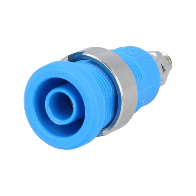 Conector: banană 4mm; soclu; 36A; 1kV; albastră; nichelat