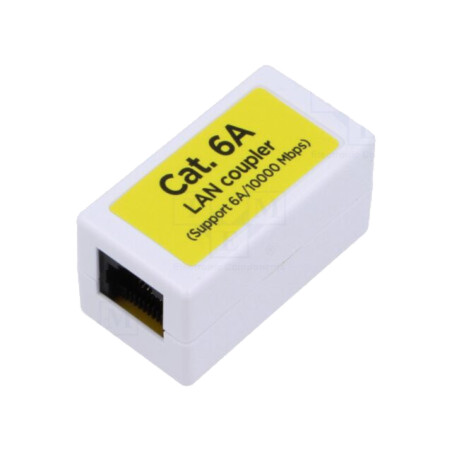 Cuplor RJ45; albă; Cat: 6a; conexiune 1: 1; 8p8c